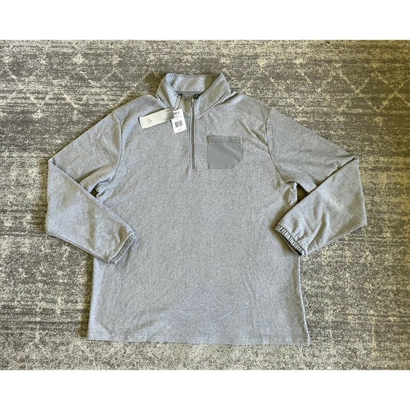 Adidas Mens XL Tall Gray Jacket 1/4 Zipper Terrycloth Mid weight NWT N7 - Picture 1 of 10
